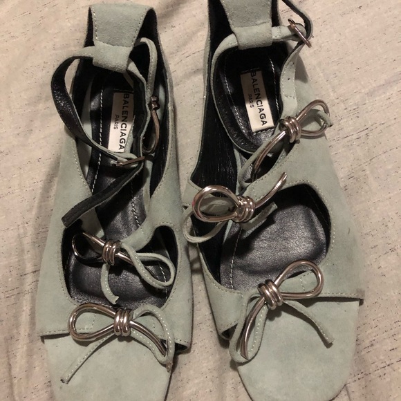 Balenciaga Hard To Find Cute Light Blue Sandals Size 36 but fits a Size 7 Small - Picture 7 of 15